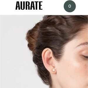 Aurate 14k white gold Mini Medallion Studs